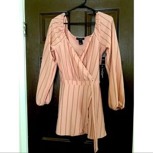 Pink with black strip romper